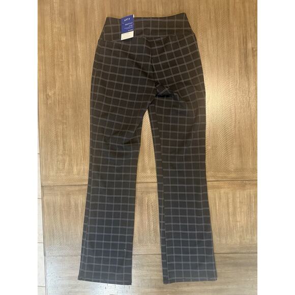 NWT APT 9 Black Windowpane Plaid Tummy Control Bootcut Dress Pants Size MT NEW - Picture 11 of 13